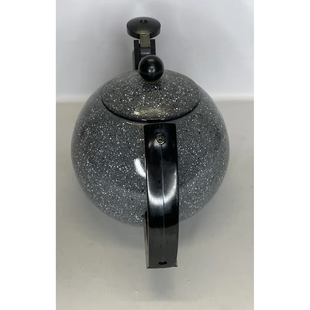 Copco Sam Lebowitz Speckled Enamelware Whistling Tea Kettle Modern Atomic‎